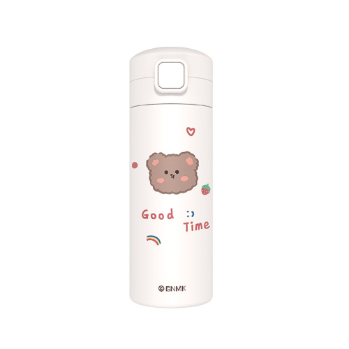 300ML 304 Stainless Steel Portable Drinkware Bear Bouncing Cup Water Bottle Thermos Bottle Mug Vacuum Flask