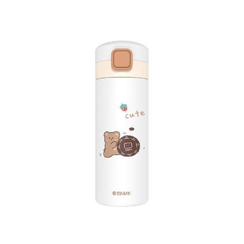300ML 304 Stainless Steel Portable Drinkware Bear Bouncing Cup Water Bottle Thermos Bottle Mug Vacuum Flask