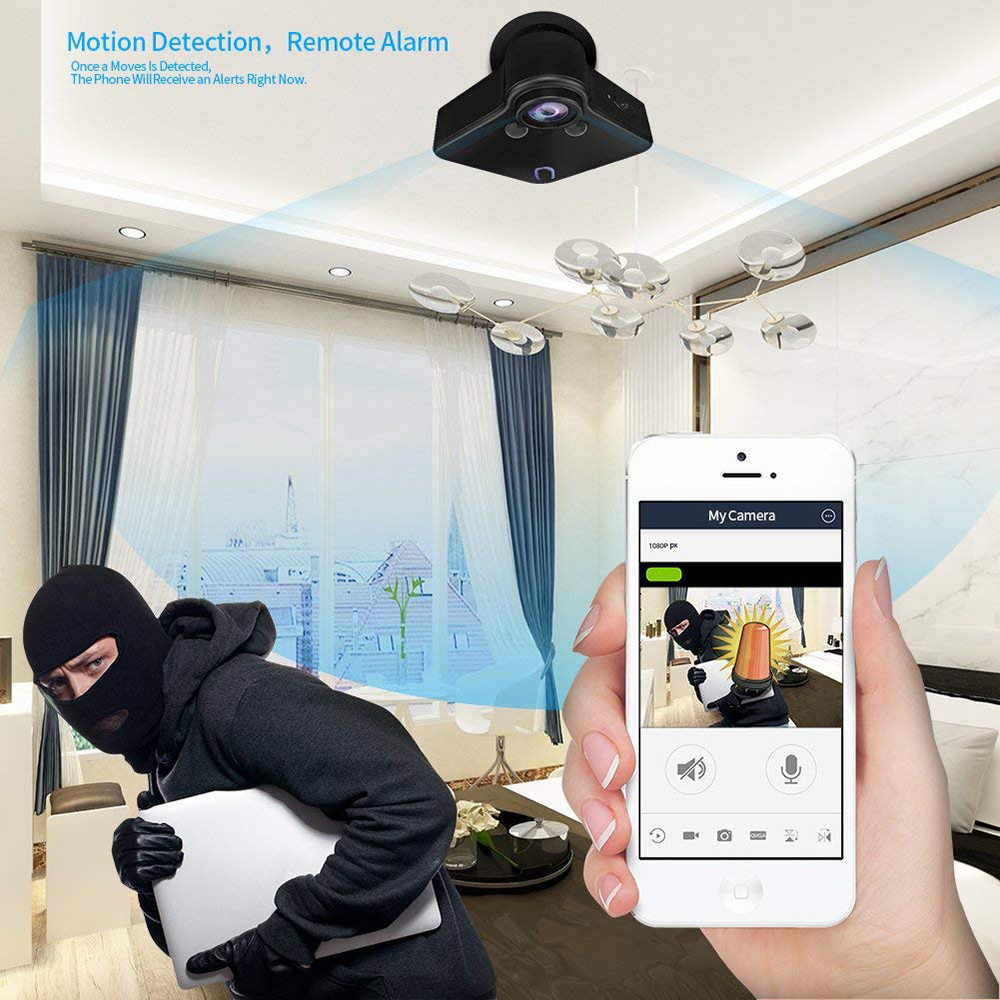 Mini Camera Wireless HD 1080P IP WIFI P2P Wearable Webcam Motion Sensor Bike Body Micro DV DVR Magnetic Clip Voice Recorder