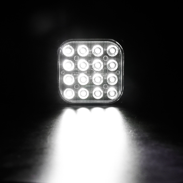 1pc 16LED Flashes 12V-24V Flashing Light Marker Strobe Lights fso Flash Square Emergency Auto Forklift Truck Lights Stroboscopes