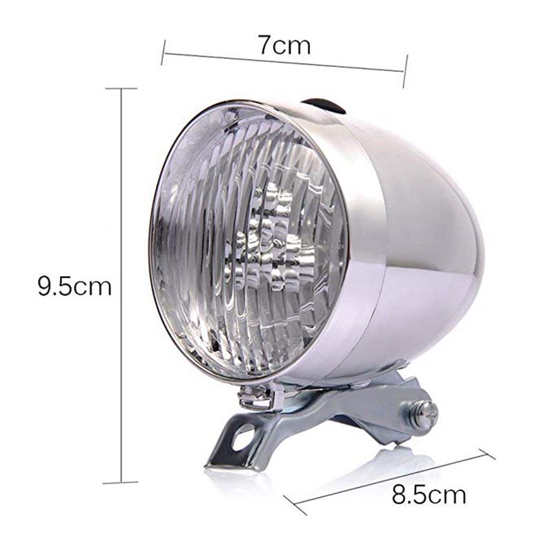1pcs Vintage Bicycle Lights Front Retro Classic LED Headlight Fog Safety Lamp LED Dead Speed 160° Viewing Warning Night Light