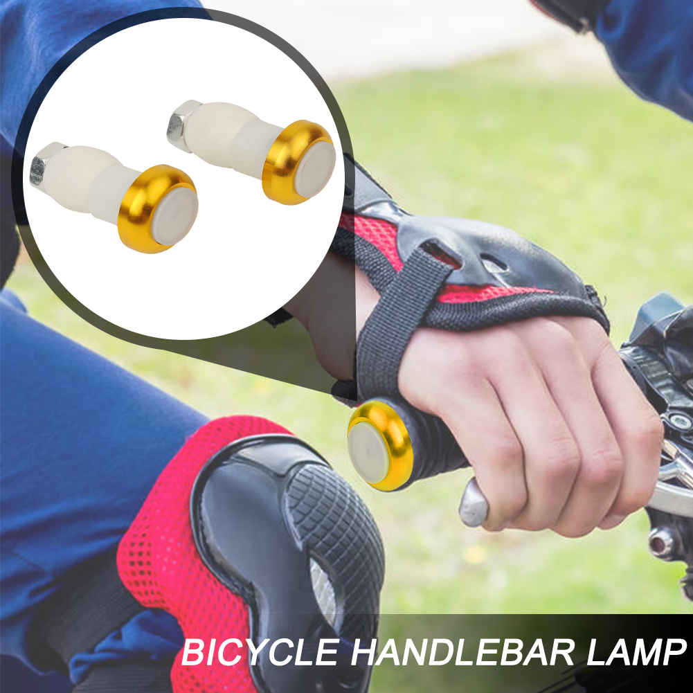 1 Pair Battery Powered Bicycle Handlebar Light Bike Signal Lamp Cycling LED Bar End Plugs Indicator Safety Lights