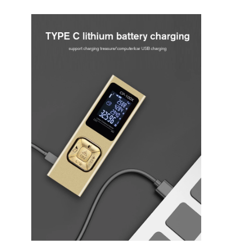 CP-40X Digital Mini Metal USB Charging Type-C Laser Measure Distance Meter Rangefinder