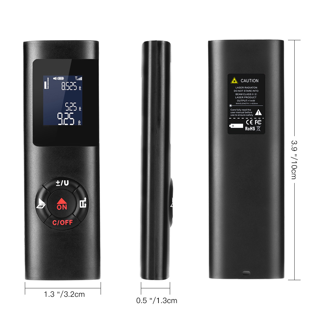 40M Laser Rangefinder USB Rechargeable Laser Distance Meter Digital Tape Measure Range Finder Construction Tools