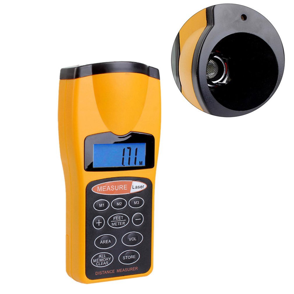 NEW CP-3007 Multifunctional LCD Ultrasonic Distance Meter Measure Range Finder With Laser Pointer House Use Digital Rangefinder