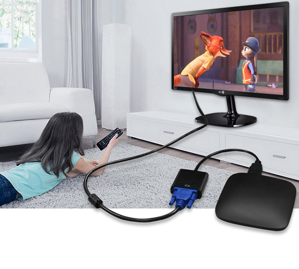 HDMI to VGA Adapter, 1080P HDMI Male to VGA Female Video Converter Cable for Xbox/ PS4/ HDTV/ PC/ Laptop/ Projector