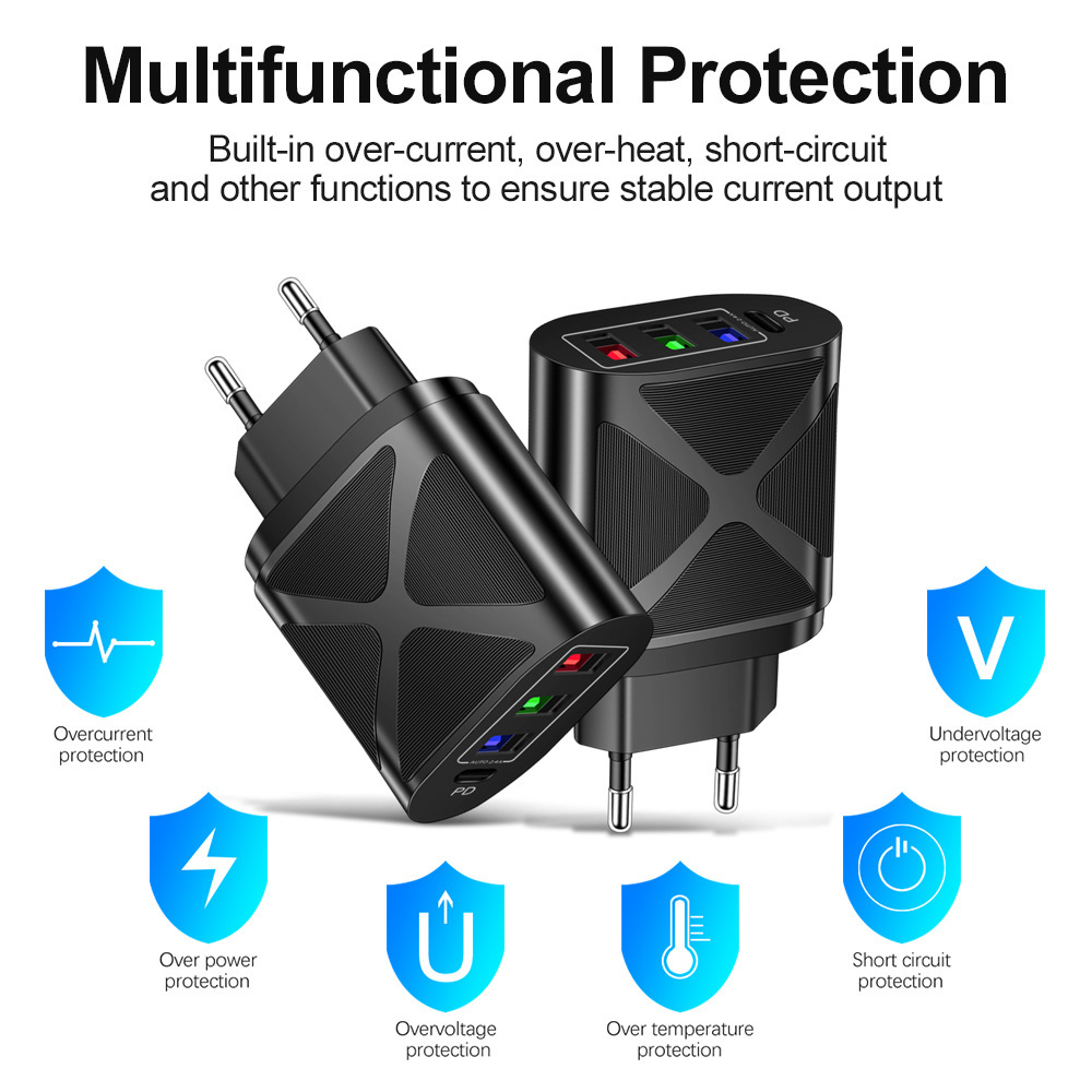 Multi-port 5V/2.4A fast charge new travel 4USB charger