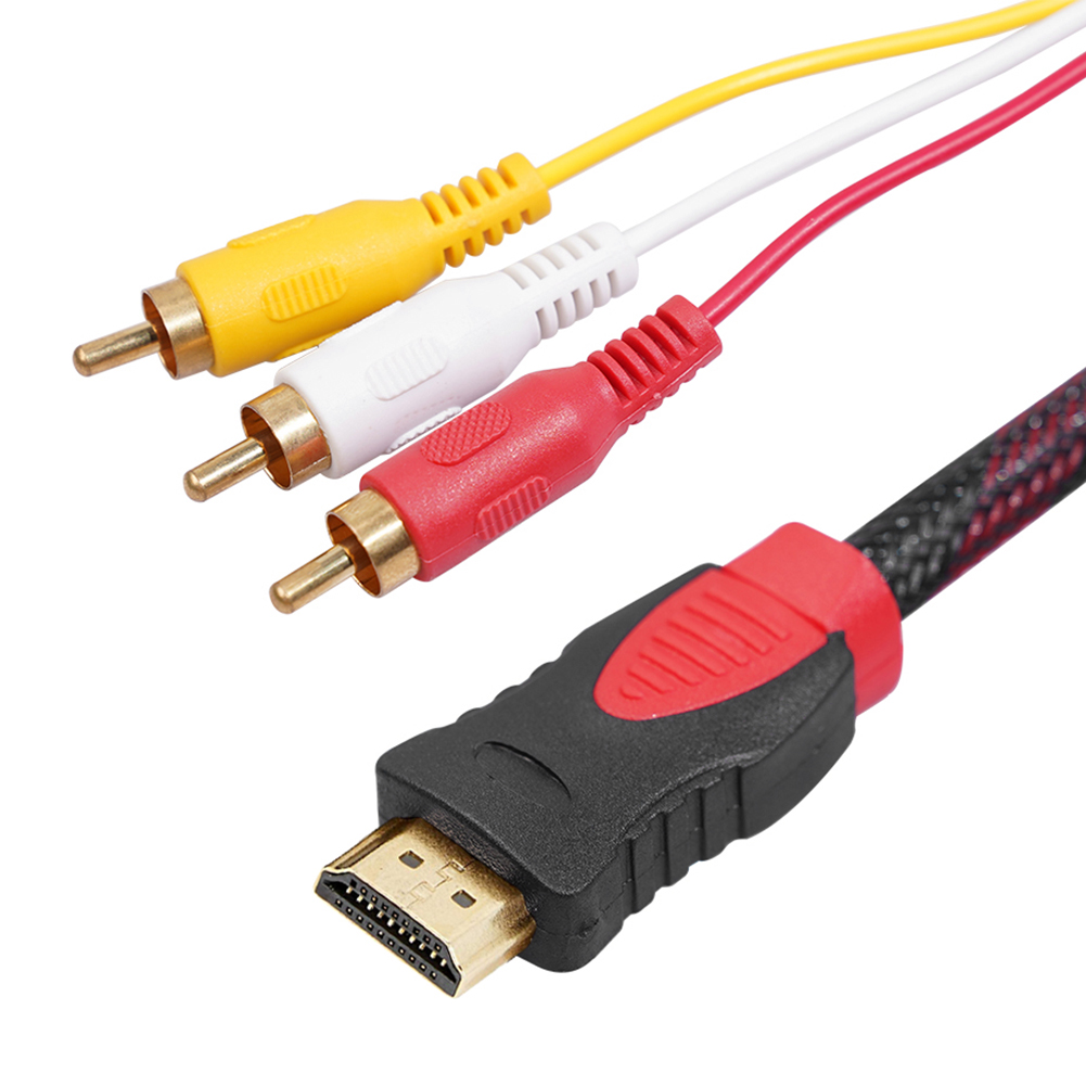 Audio Video AV Cable Cord Adapter Converter AV Cable Cord Adapter Converter HDMI-Compatible to 3RCA for TV Box