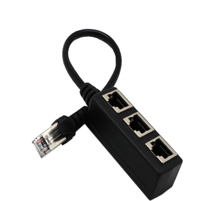 3 in 1 RJ45 Splitter LAN Ethernet Network RJ45 Connector Extender Adapter Cable for Networking Extension 1 Male to 2/3 Female
