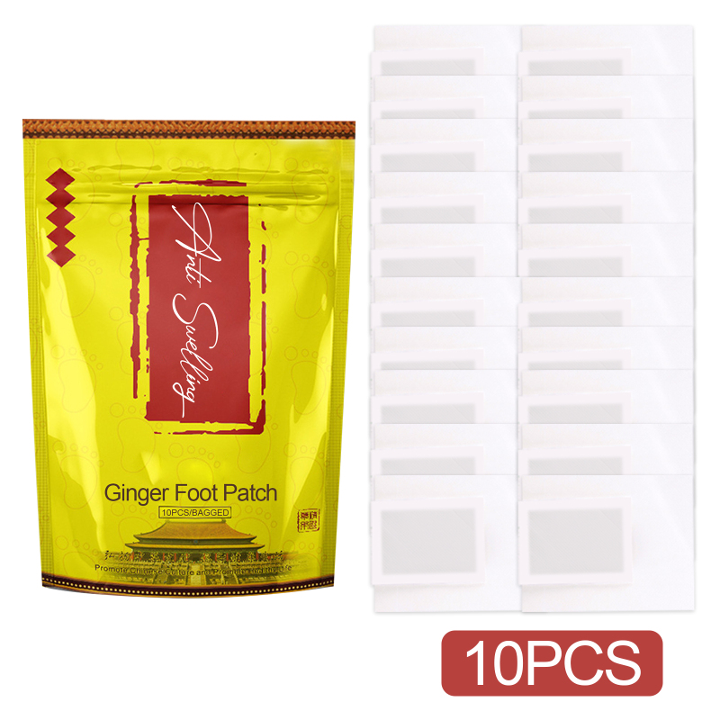 10Pcs Ginger Wormwood Foot Patch Anti-Swelling Detox Pads Relief Stress Pain Revitalizing Improve Sleep Adhesive Sticker Plaster