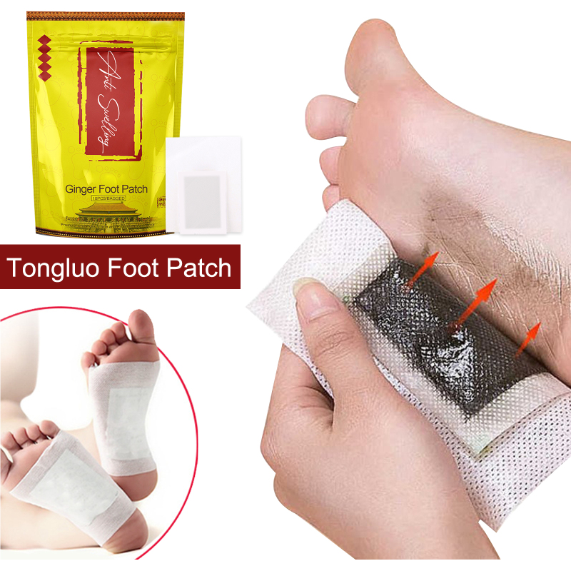 10Pcs Ginger Wormwood Foot Patch Anti-Swelling Detox Pads Relief Stress Pain Revitalizing Improve Sleep Adhesive Sticker Plaster