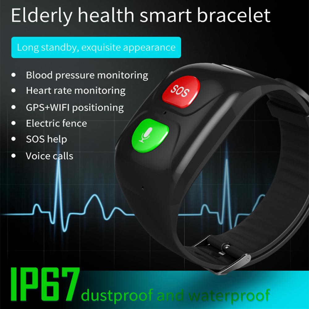 Anti Lost Smart Gps Watch SOS Bracelet Old Men Kids Waterproof Wristband No display Monitor Smartwatch Tracker for IOS Android