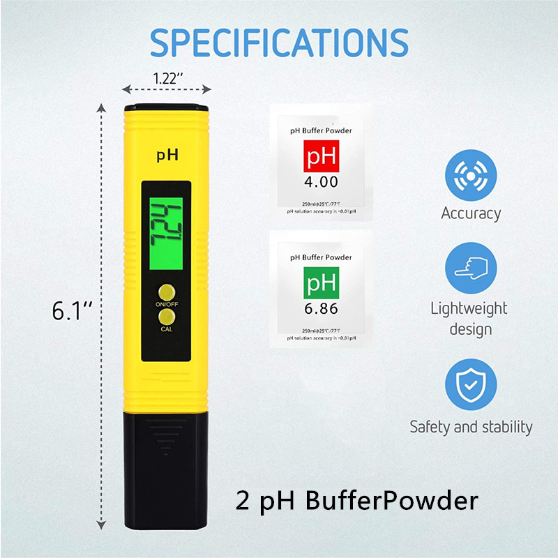PH Meter 0.01 PH High Precision Water Quality Tester with 0-14 PH Measurement Range,TDS Water Quality Tester