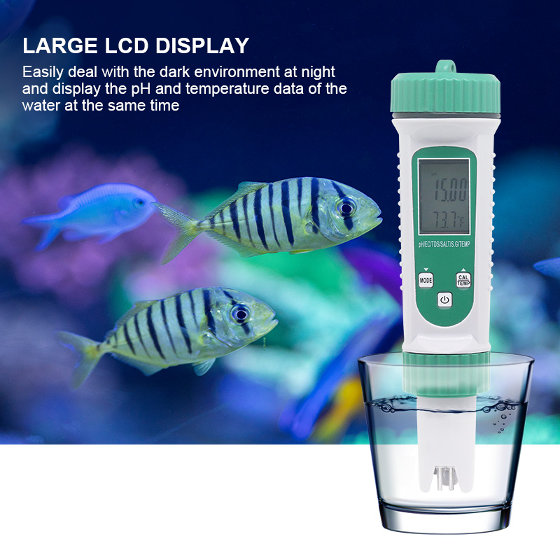 6 In 1 PH Meter EC TDS Salinity S.G Temp High Precision Water Quality Testing Acidity Meter for Drinking Laboratory Aquarium