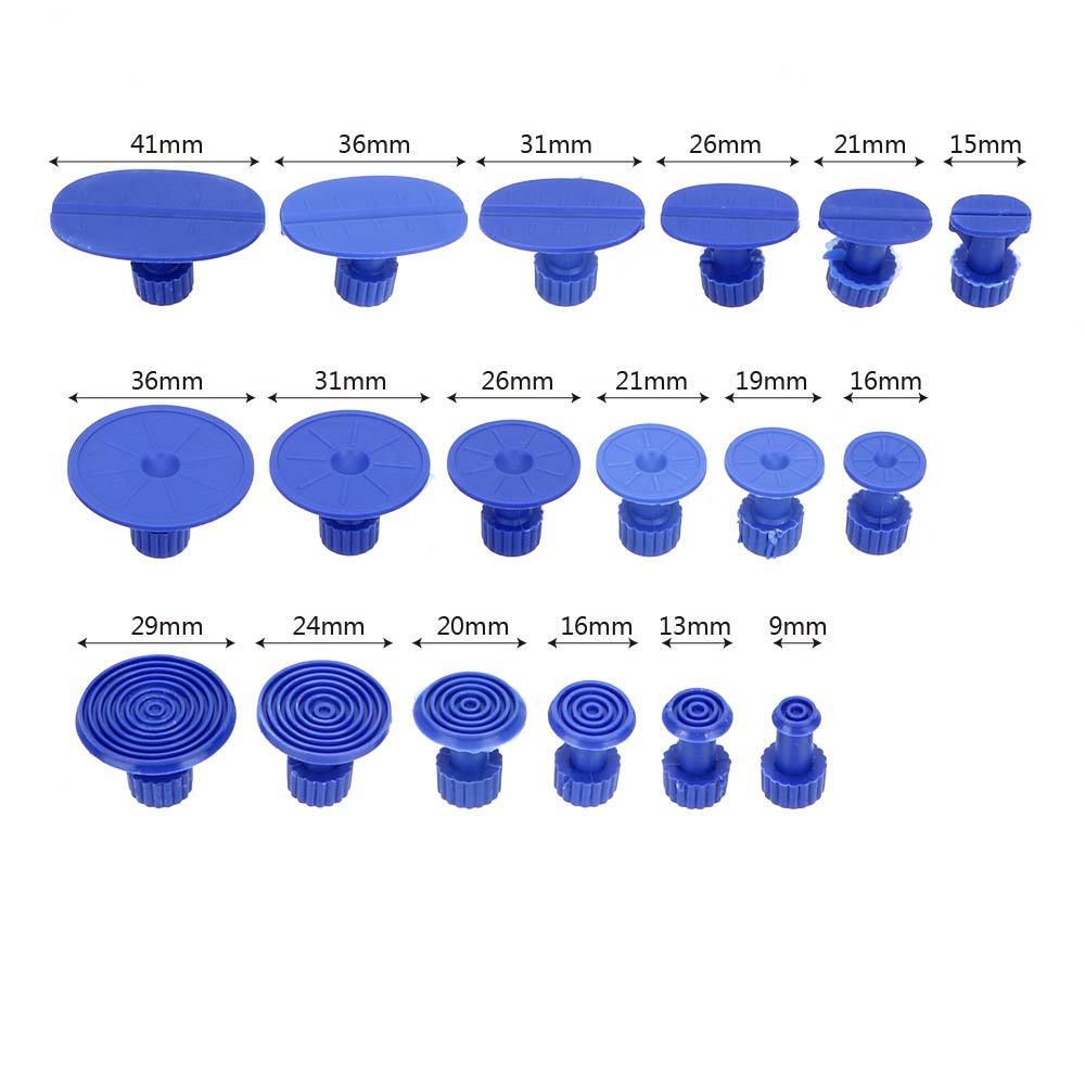 19pcs/set Universal Car Dent Puller Plastic Suction Cup For Pulling Vehicle Remove Dents Tabs Sheet Metal Repair Tool Kit Hammer