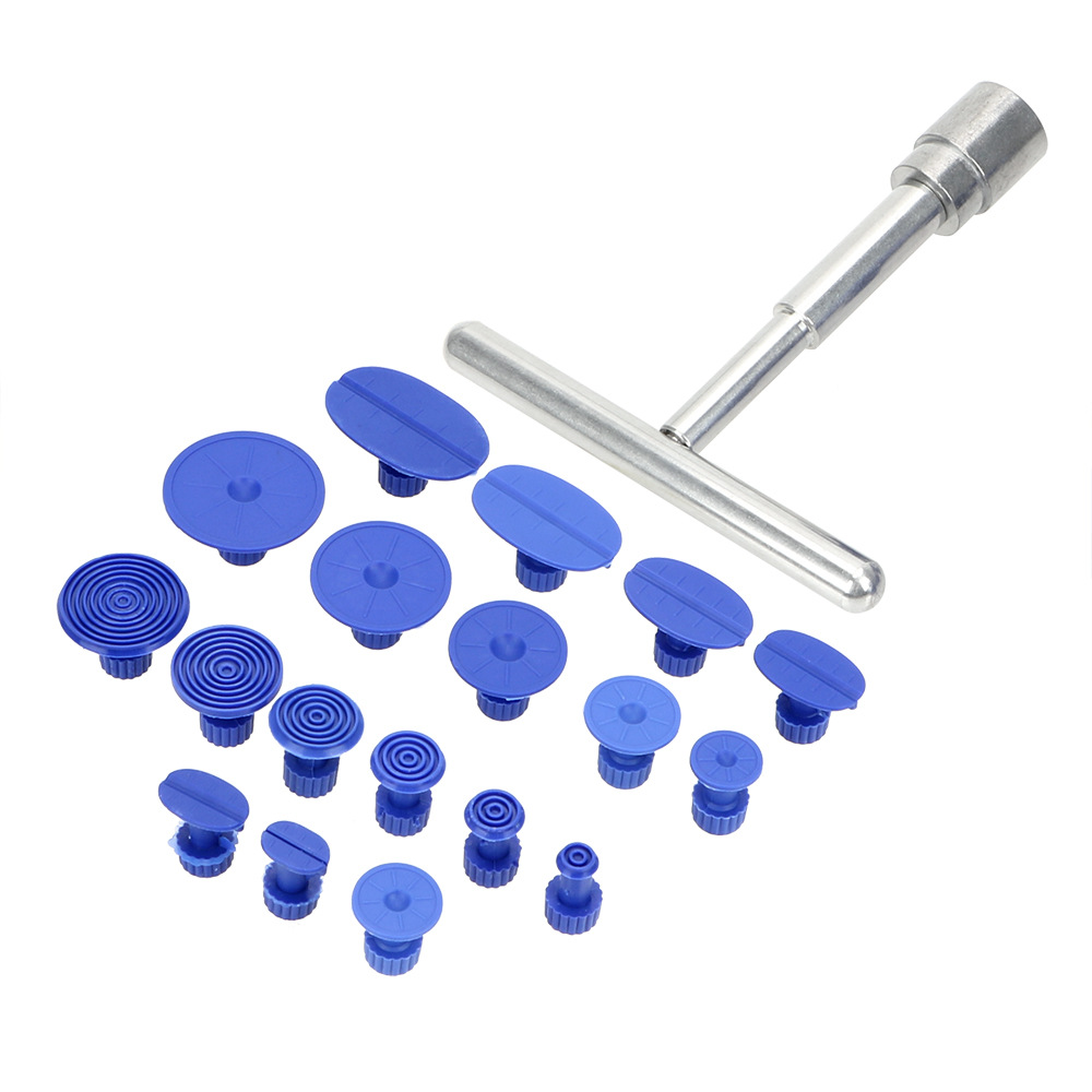 19pcs/set Universal Car Dent Puller Plastic Suction Cup For Pulling Vehicle Remove Dents Tabs Sheet Metal Repair Tool Kit Hammer