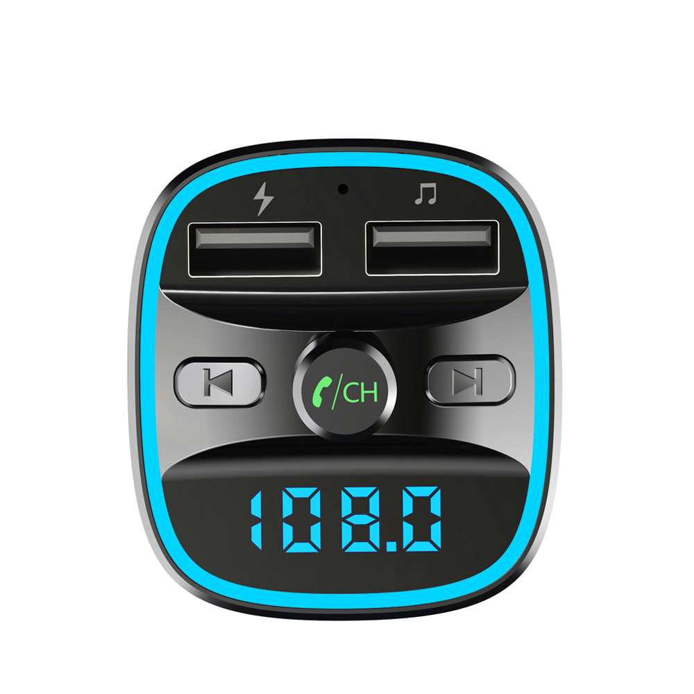 FM transmitter Bluetooth 5.0 hands free car kit MP3 music player U disk TF card receiver USB Car Charger fast charging