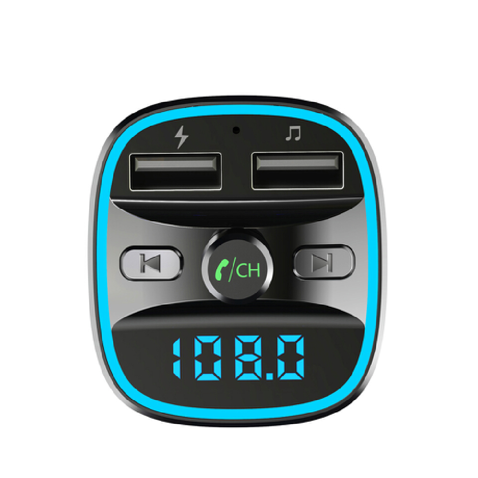FM transmitter Bluetooth 5.0 hands free car kit MP3 music player U disk TF card receiver USB Car Charger fast charging