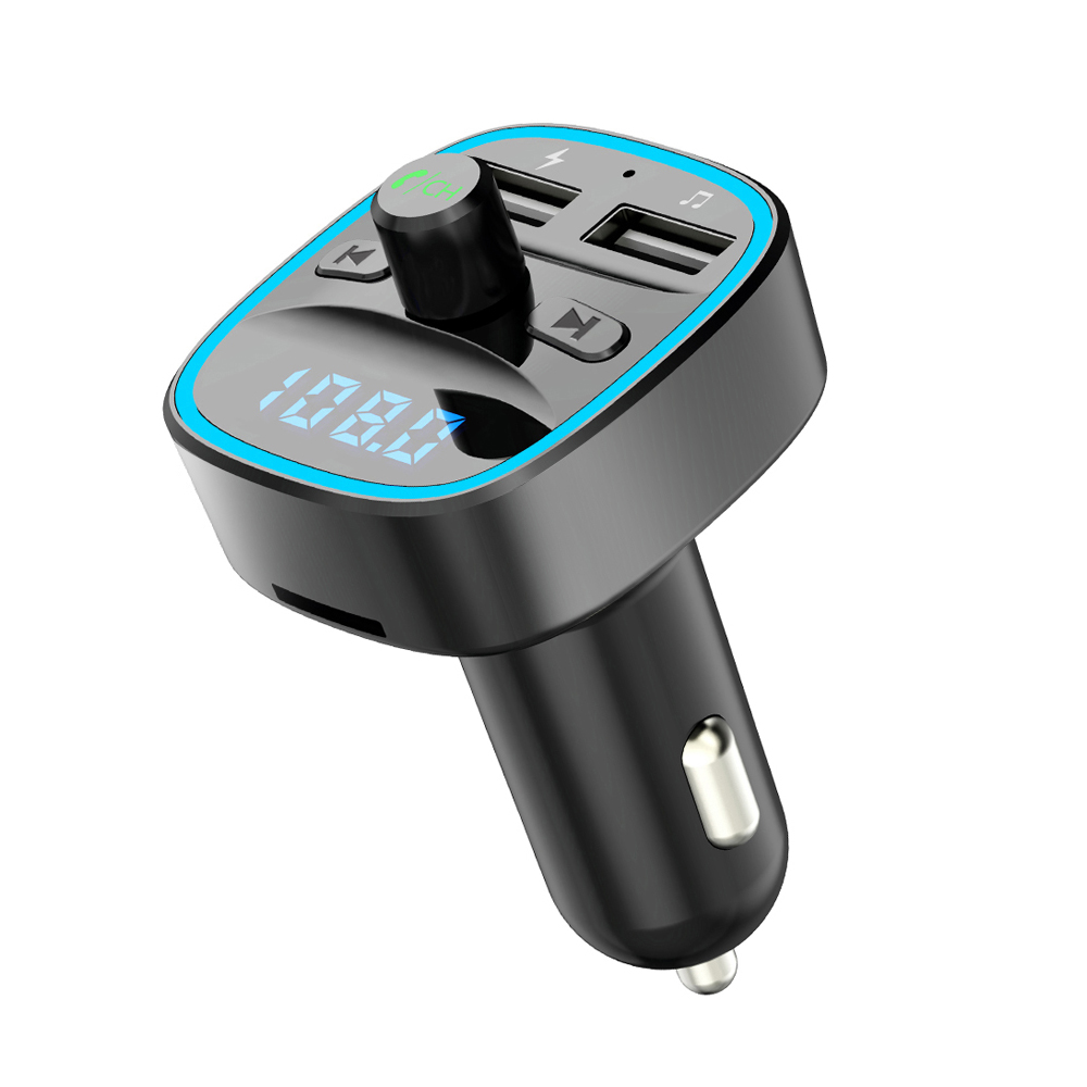FM transmitter Bluetooth 5.0 hands free car kit MP3 music player U disk TF card receiver USB Car Charger fast charging
