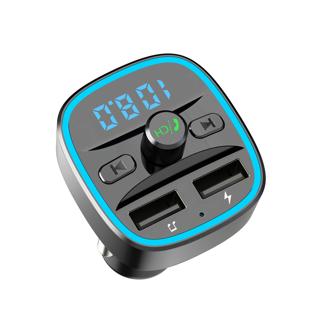 FM transmitter Bluetooth 5.0 hands free car kit MP3 music player U disk TF card receiver USB Car Charger fast charging