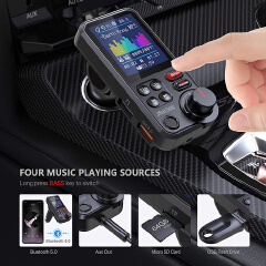 1.8"Wireless Car Bluetooth FM Transmitter Supports QC3.0 Charging Treble And Bass Sound Music Player Car Charger Quick