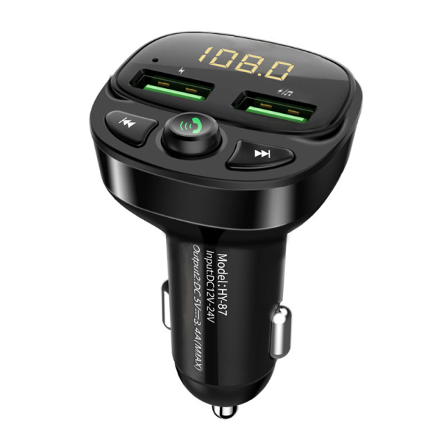 Car FM Transmitter Bluetooth 5.0 Dual USB Charger Wireless Handsfree Car Kit FM Adapter Support TF Card USB Drive