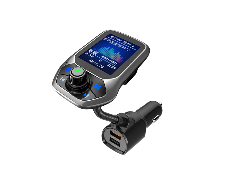1.8 inch Color Display Bluetooth-compatible Handsfree Car Kit 3 USB Port QC3.0 Car Charger FM Transmitter Car MP3 Music Player