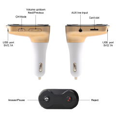 Wireless FM Transmitter Modulator Bluetooth Car Kit Charger AUX HandsFree Music Mini TF U Disk MP3 Player Car Styling