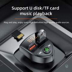 Bluetooth 5.0 FM Transmitter Car Kit SD Card U Disk Car MP3 Player  Wireless Handsfree QC3.0 Dual USB Car Charger