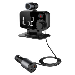Hands-Free Bluetooth-Compatible 5.0 Car Kit FM transmitter Car MP3 Player Lossless Music QC3.0 Fast Charger Noise Reduction Call