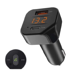 Bluetooth 5.1 FM Transmitter HandsFree W/Remote Control Wireless Car Kit FM Radio Modulator QC3.0&PD 20W Car Charger MP3 Player
