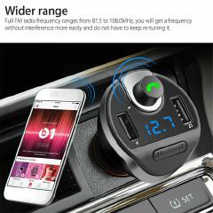 Hands Free Calls Wireless Bluetooth 3.0 FM Transmitter Charger MP3 Dual Audio Accessories Player Music For Car USB Receiver