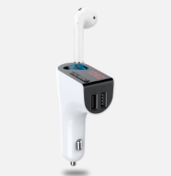 FM Transmitter Wireless TWS Headset Earphone MP3 Player USB Car Charger FM Modulator Handsfree Bluetooth 5.0 Car Kit