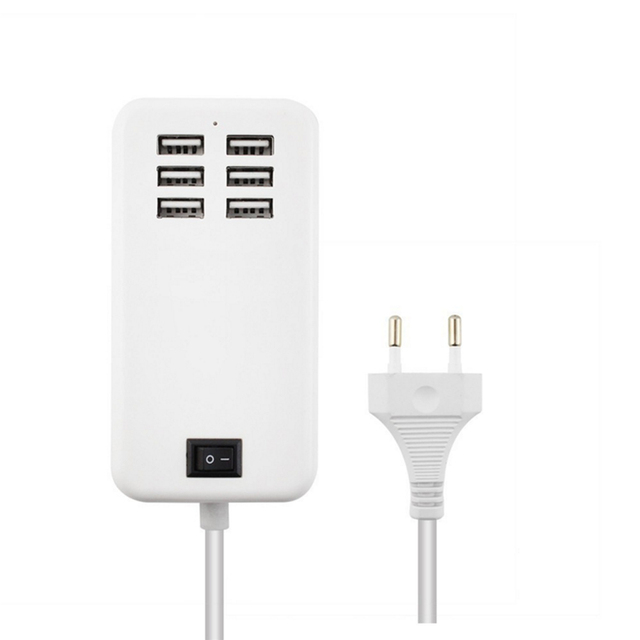6 Port USB Hub Multi Splitter with Power Adapter EU Plug USB High Speed Hab USB Charging Socket