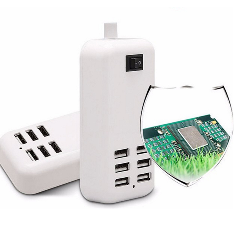 6 Port USB Hub Multi Splitter with Power Adapter EU Plug USB High Speed Hab USB Charging Socket