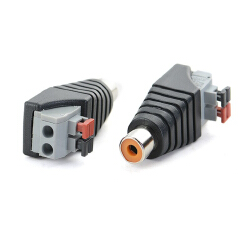 2PCS Speaker RCA Connector Universal Wire A/V Cable to Audio Female Male RCA Adapter Jack Press Plug Cabe for Audio Cable