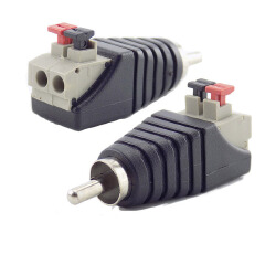 2PCS Speaker RCA Connector Universal Wire A/V Cable to Audio Female Male RCA Adapter Jack Press Plug Cabe for Audio Cable