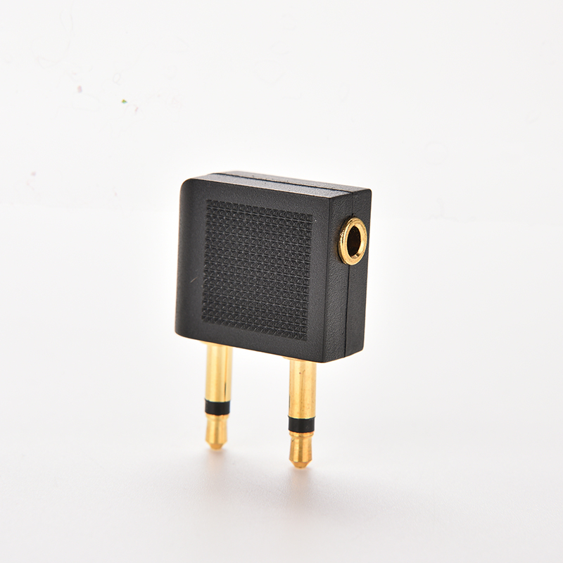 2pcs 3.5mm Airline Airplane Earphone Headphone Headset Jack Audio Connector Plug Adapter for Airplane Travel Headphone Earphone
