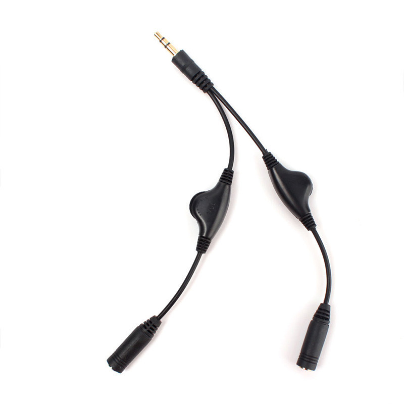 3.5mm Headphone Stereo Audio Y Splitter Cable Cord With Separate Volume Controls