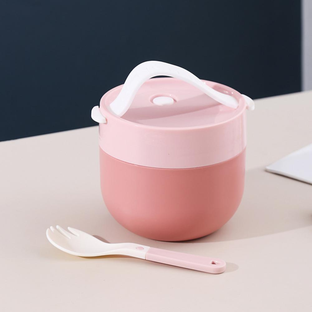 Portable Soup Cup Lunch Box Stainless Steel Bento Box Breakfast Cup Insulated Food Container Thermos Bottle Tumblers With Spoon
