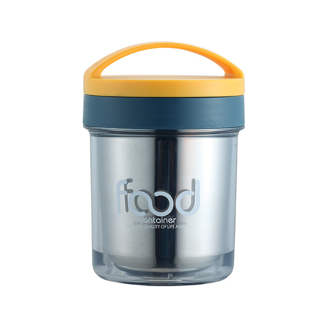 Mini Kid's Lunch Box Stainless Steel Thermal Breakfast Vaccum Soup Cup Portable Food Sealed Storage Boxes Container with Spoon