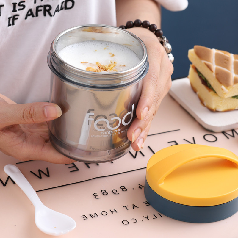 Mini Kid's Lunch Box Stainless Steel Thermal Breakfast Vaccum Soup Cup Portable Food Sealed Storage Boxes Container with Spoon