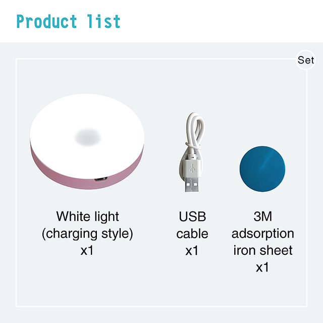 Usb-Charging Lamp Led Touch Night Light Bedside Baby Toilet Bedroom Door Rechargeable Wireless Mini Light