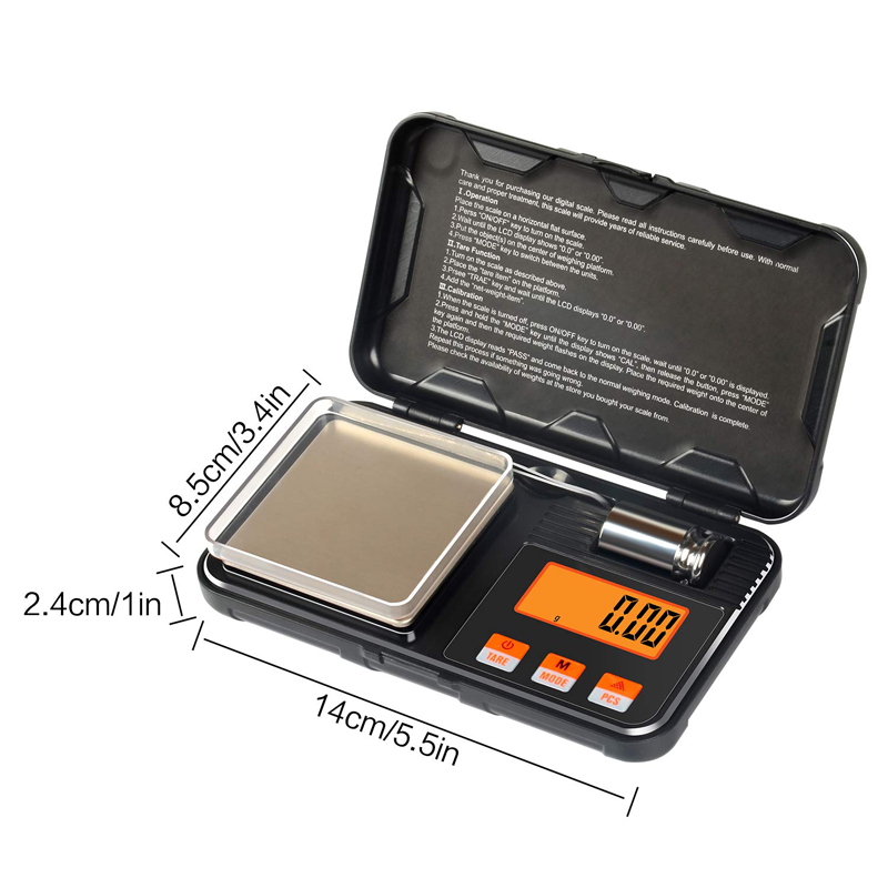 50g 0.001g Electronic Digital Scale 200g 0.01g Mini Scale Precision Professional Pocket Scale Milligram  Calibration Weights