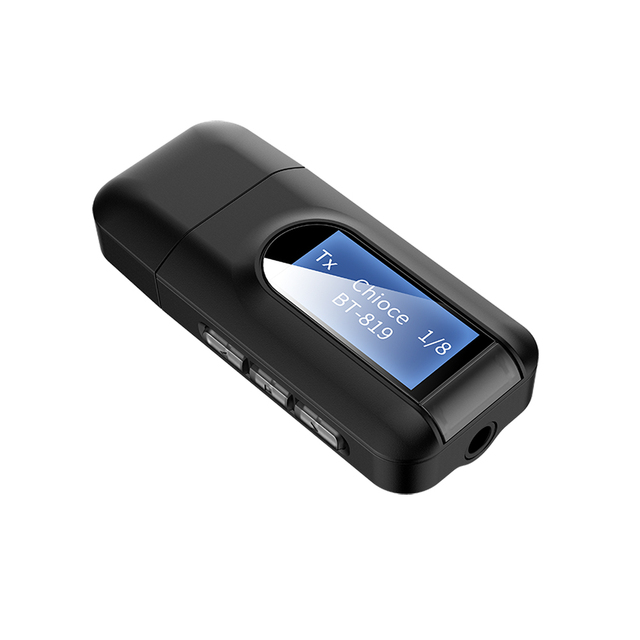 3.5mm AUX 5.0 Bluetooth Adapter Wireless LCD Display USB Bluetooth Receiver Music Audio Transmitter for PC TV Car Adaptador