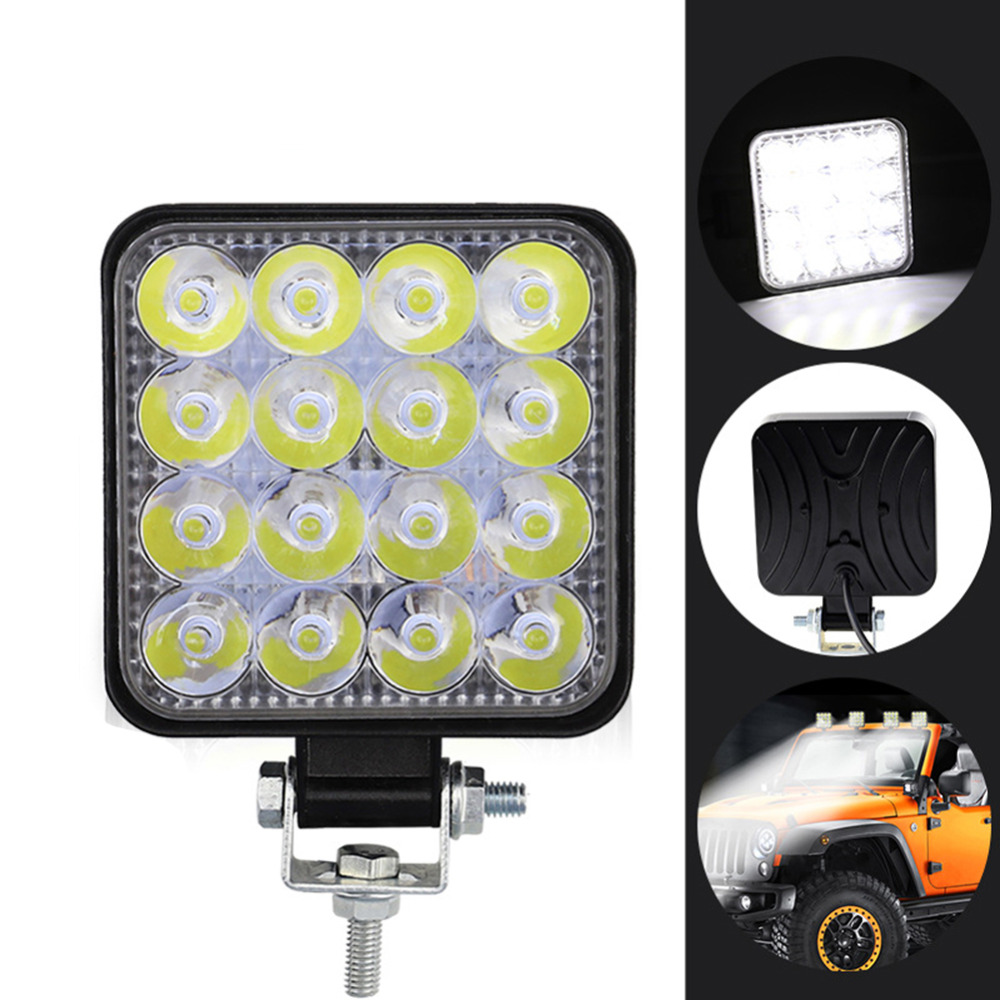 2Pcs 48W Square Bright LED Fog Lights Spotlight Work Light Car For SUV Truck Driving Lamp for Car Repairing Camping Hiking