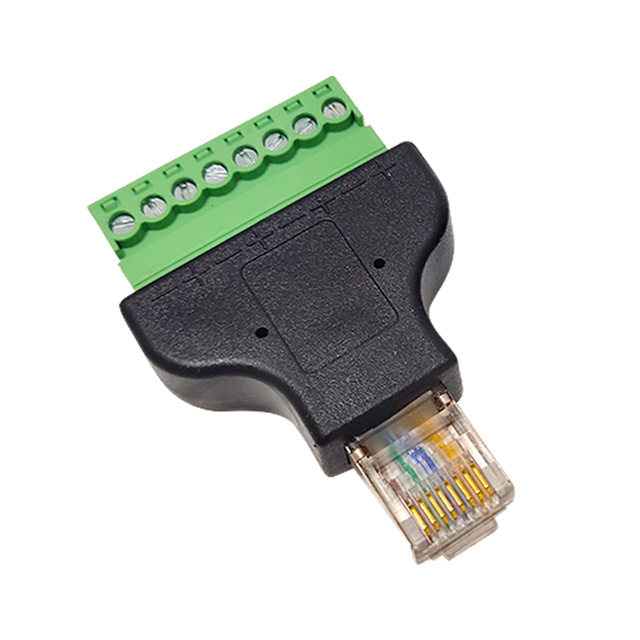 1pair rj45 to screw terminal Block 8p connector ethernet rj45 Male Female to 8 pin screw terminal network adapter cable for CCTV DVR