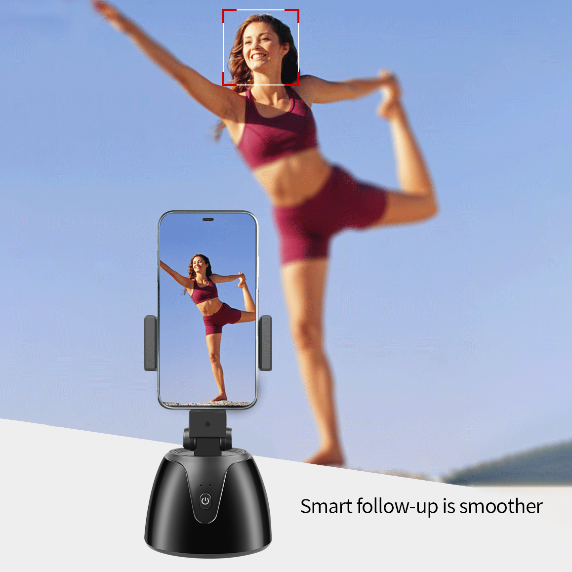 AI Auto Face Tracking Camera Gimbal smart phone follow Holder 360 Rotation Selfie Stick Tripod for Live Vlog Video Recording