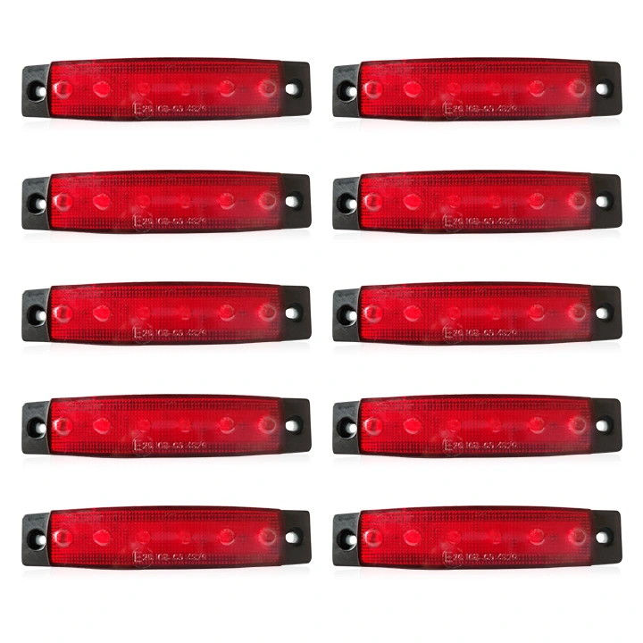 10PCS Truck Trailer Side Marker Indicators Light Car Signal Brake Rear Warning Tail Light LED 12V 24V Warning Lamp White Yellow