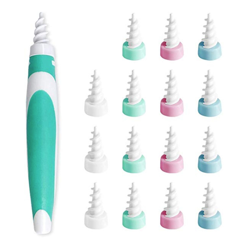 Ear Wax Removal Tool Soft Silicone Spiral Ear Cleaning 16 Replacement Heads Removal Ears Cleaner Plugs Spirals Care  ear pick Health Care